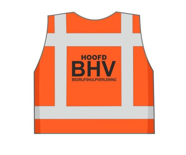 Huschka BHV veiligheidshesje-hoofd-BHV-oranje